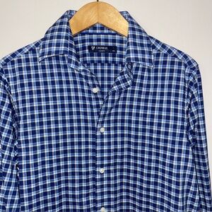 Cremieux Button Down Shirt Small 100% Cotton Blue Plaid
